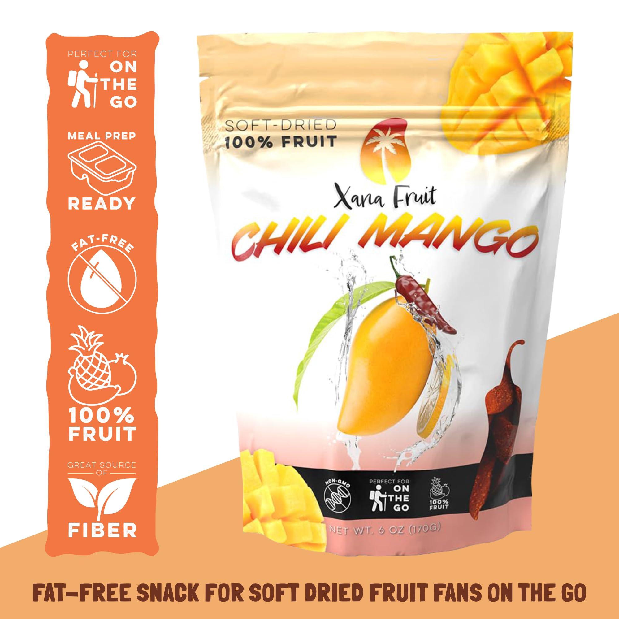 Xana Fruit Xana Fruit Soft Dried Fruit - Chili Mango Dried Fruit, 100% Fruit, Resealable Bag For Convenience, 6 Ounces
