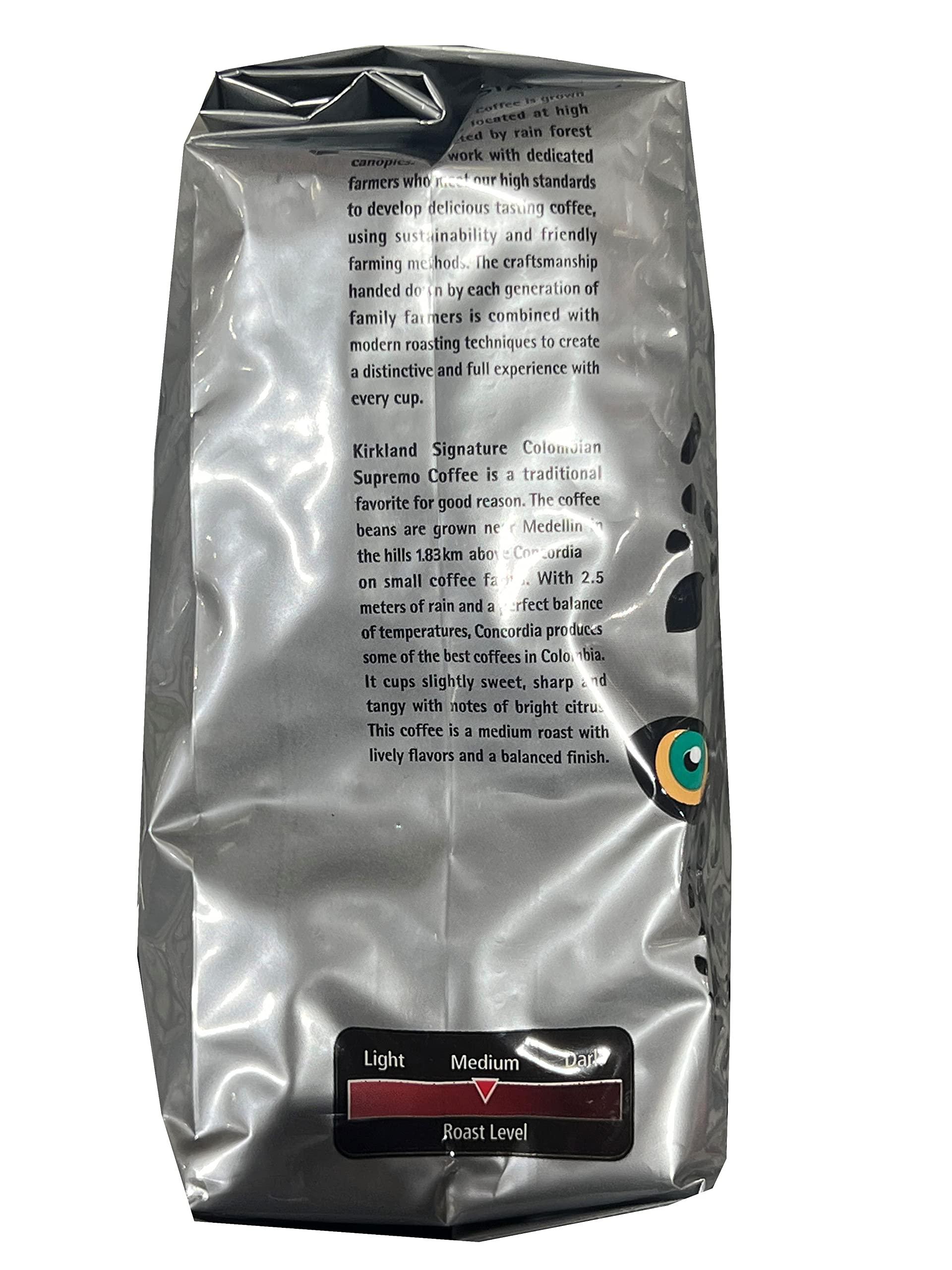 Kirkland Signature Signature 100% Whole Bean Coffee Suppremo, Columbian, 3-Pound