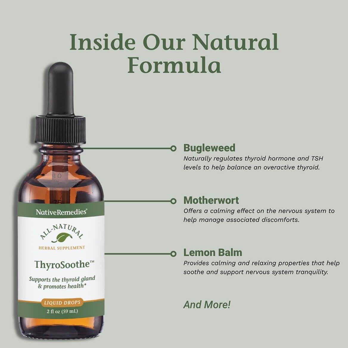 Native Remedies Native Remedies ThyroSoothe - All Natural Herbal Supplement Soothes The Thyroid Gland - Supports Systemic Balance in The Endocrine System and Thyroid Gland - 59 mL