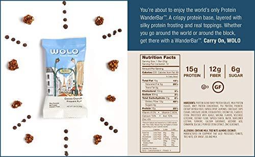 WOLO WanderSnacks WOLO WanderBar, Cocoa Crunch, 6 Bars, All Natural Protein Bar, 15g Protein