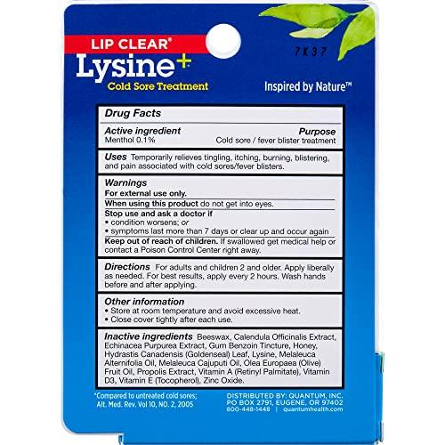 Quantum Research Lip Clear Lysine+ Cold Sore Treatment 0.25 oz