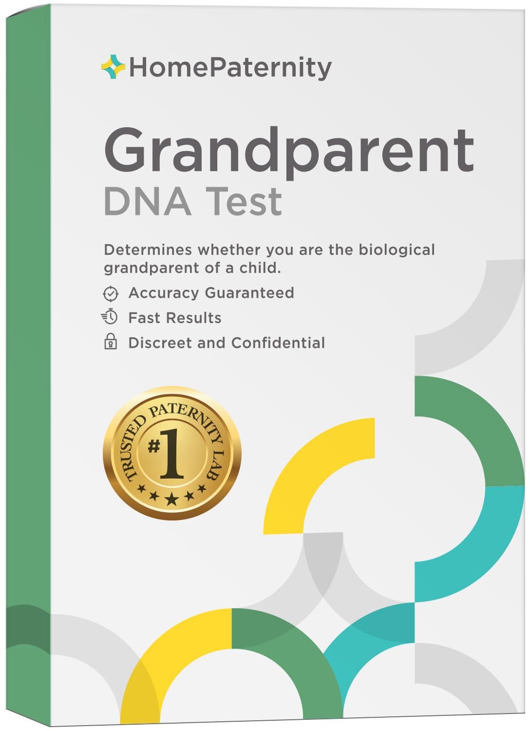 HomePaternity HomePaternity Grandparent DNA Test, Fast Results, Highest Accuracy Available with Up to 34 Genetic Markers Tested, All Lab Fees & Shipping Included, Grandchild Test, Test Paternity Without Father