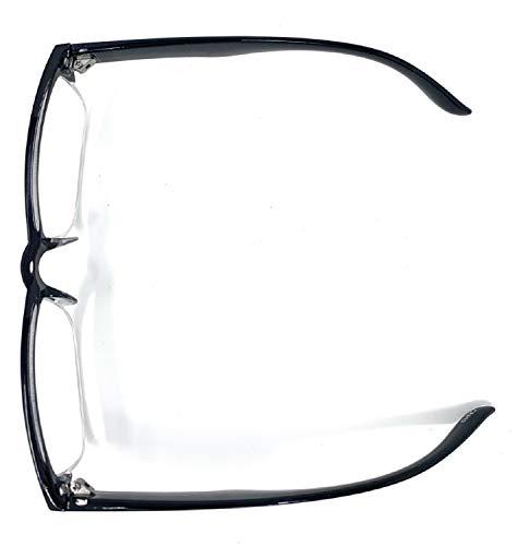 Incredible Bargains The Boston Half Rim Reading Glasses, Unisex Semi Rimless Square Readers with TR-90 Frame + 3.25 Black