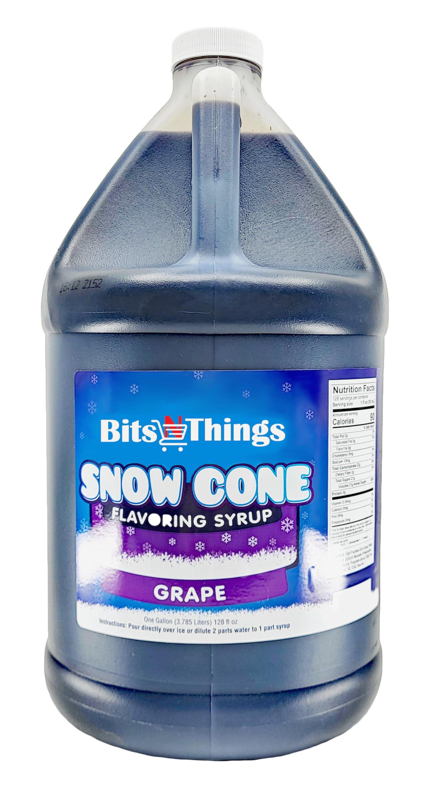 Bits N Things Snow Cone Flavoring Syrup 1 Gallon | 128 fl oz. (Grape)