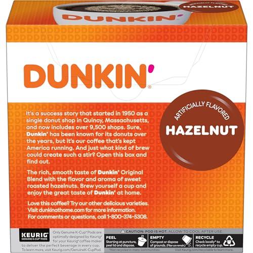 Dunkin\' Dunkin\' Hazelnut Flavored Coffee, 128 Keurig K-Cup Pods