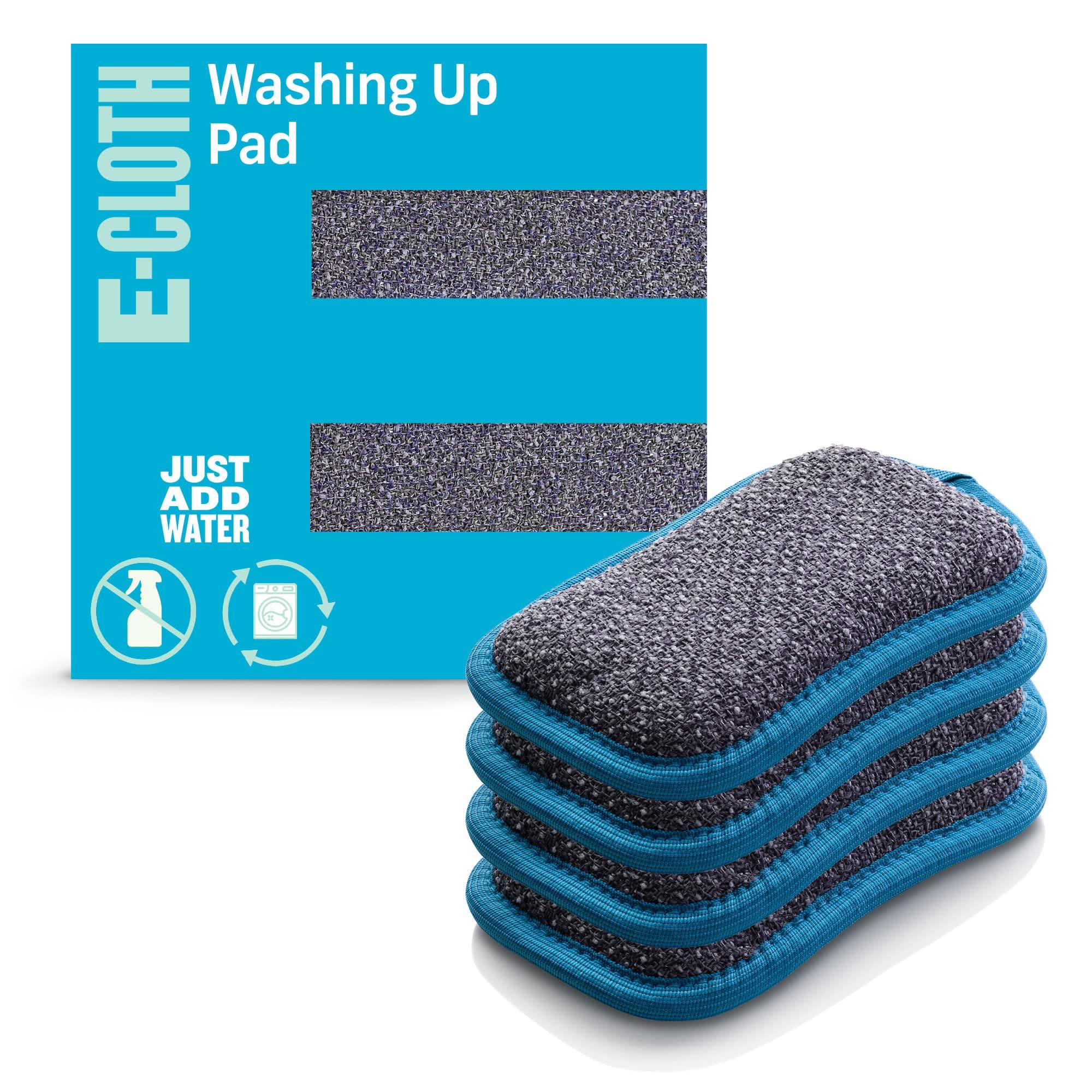 E-Cloth E-Cloth 4-Pack Glass & Polishing Cloth and 4-Pack Washing Up Pads - Reusable Microfiber Cleaning Cloths for Windows, Glass, Dishes