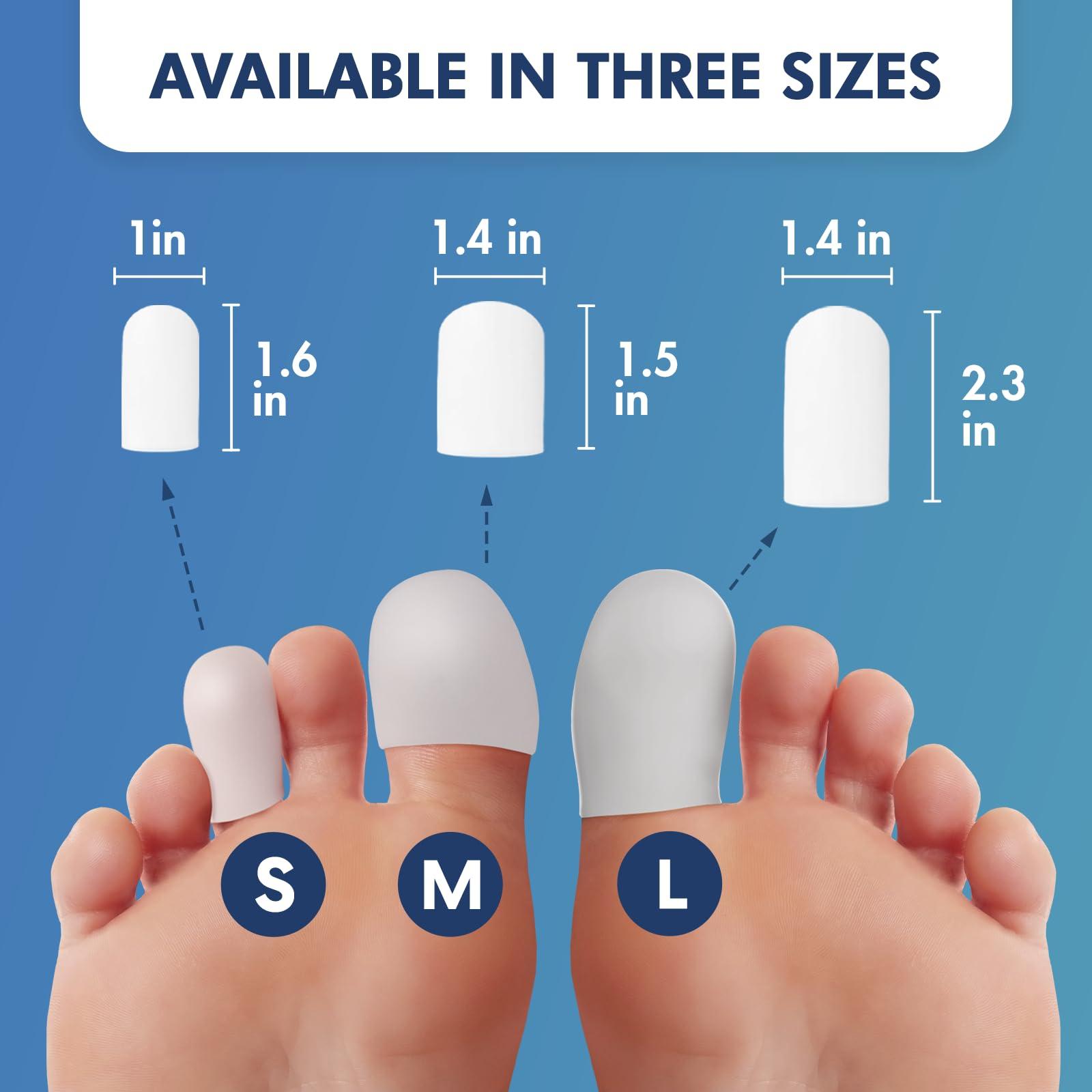 Dr. Frederick's Original Dr. Frederick\'s Original Soft Gel Toe Protectors for Men & Women - 6 ct - Toe Caps for Foot Pain Relief - Sleeves for Ingrown Toenails, Corns, Calluses, and Blisters - Large - White