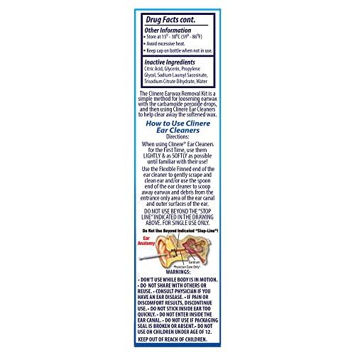 Clinere Clinere Earwax Removal Kit, Safely and Gently Clean Ear Wax, Itch Relief, Works Instantly .5oz Carbamide Peroxide, 4 Count