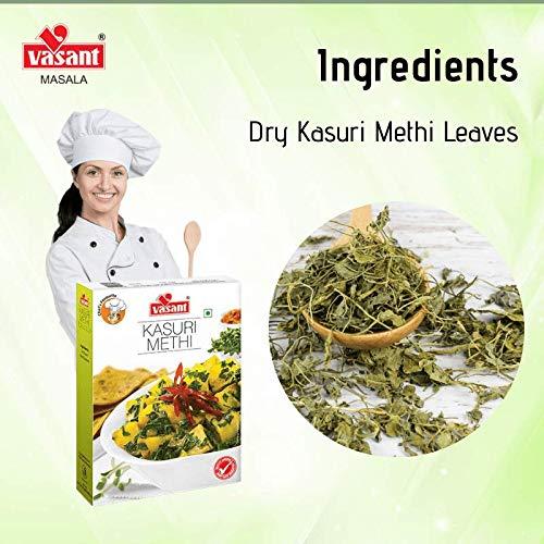 Vasant Masala Dried Fenugreek Leaves / Methi (Box) 100 Gm (3.52 Oz )