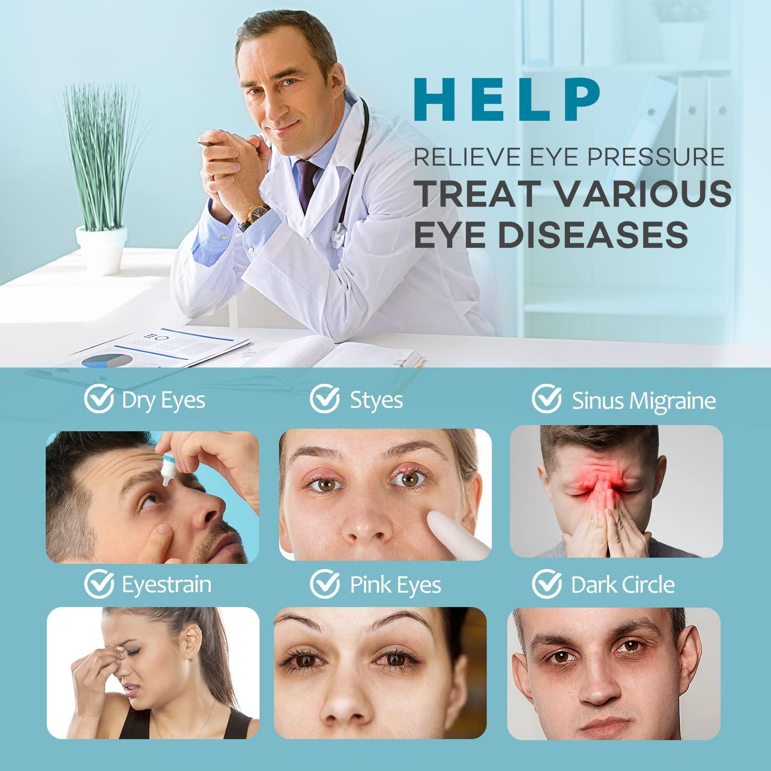 Ezona Heated Eye Mask, Warm Eye Compress Mask for Dry Eyes, USB Electric Eye Heating Pad with Temperature & Timer Control, Sleep Mask, 3D Deep Contoured Eye Mask Sleeping for Men and Women