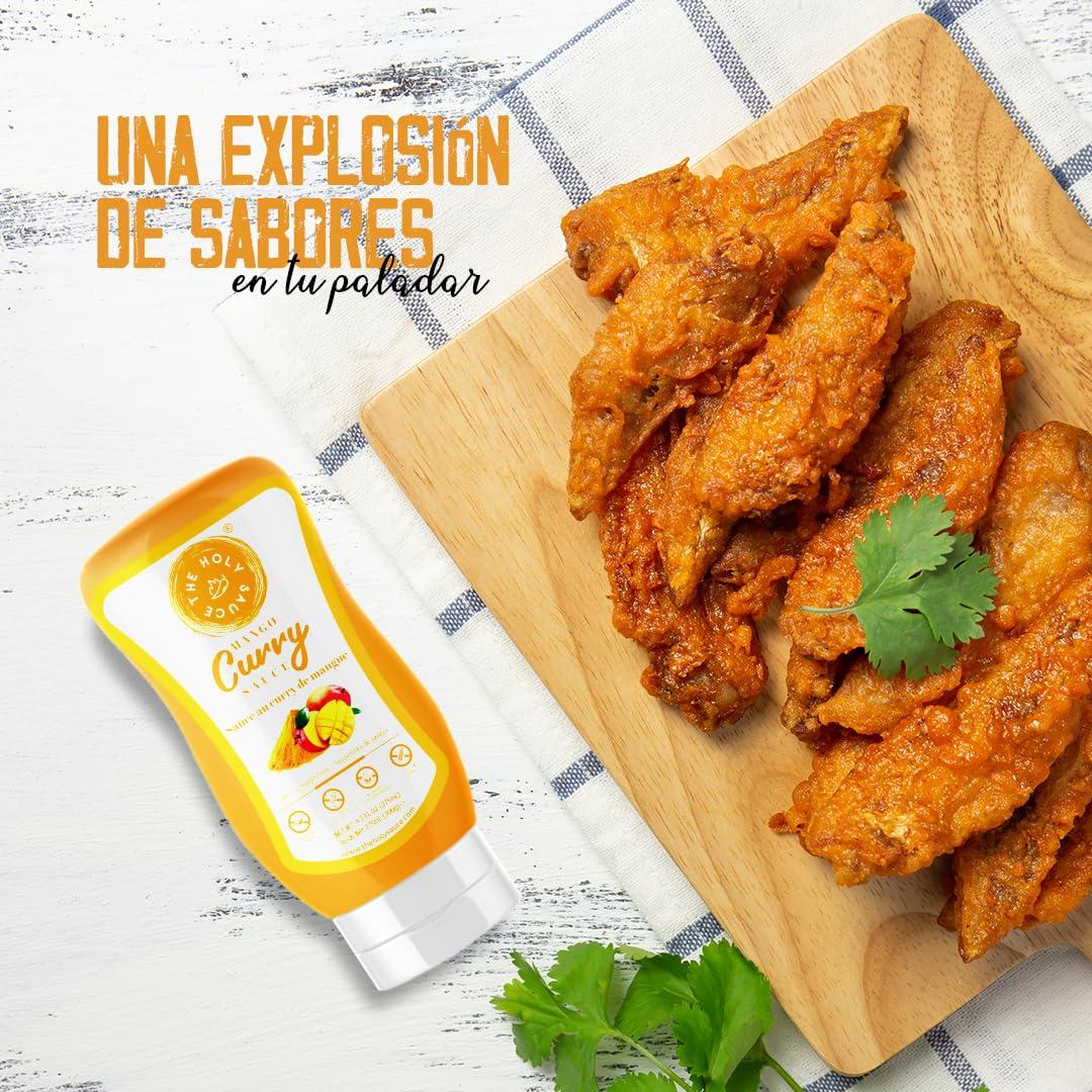 The Holy Sauce Sweet & Spicy Mango Curry Sauce - Authentic Indian Flavor! 275ml - Perfect for Chicken, Veggies, & Naan