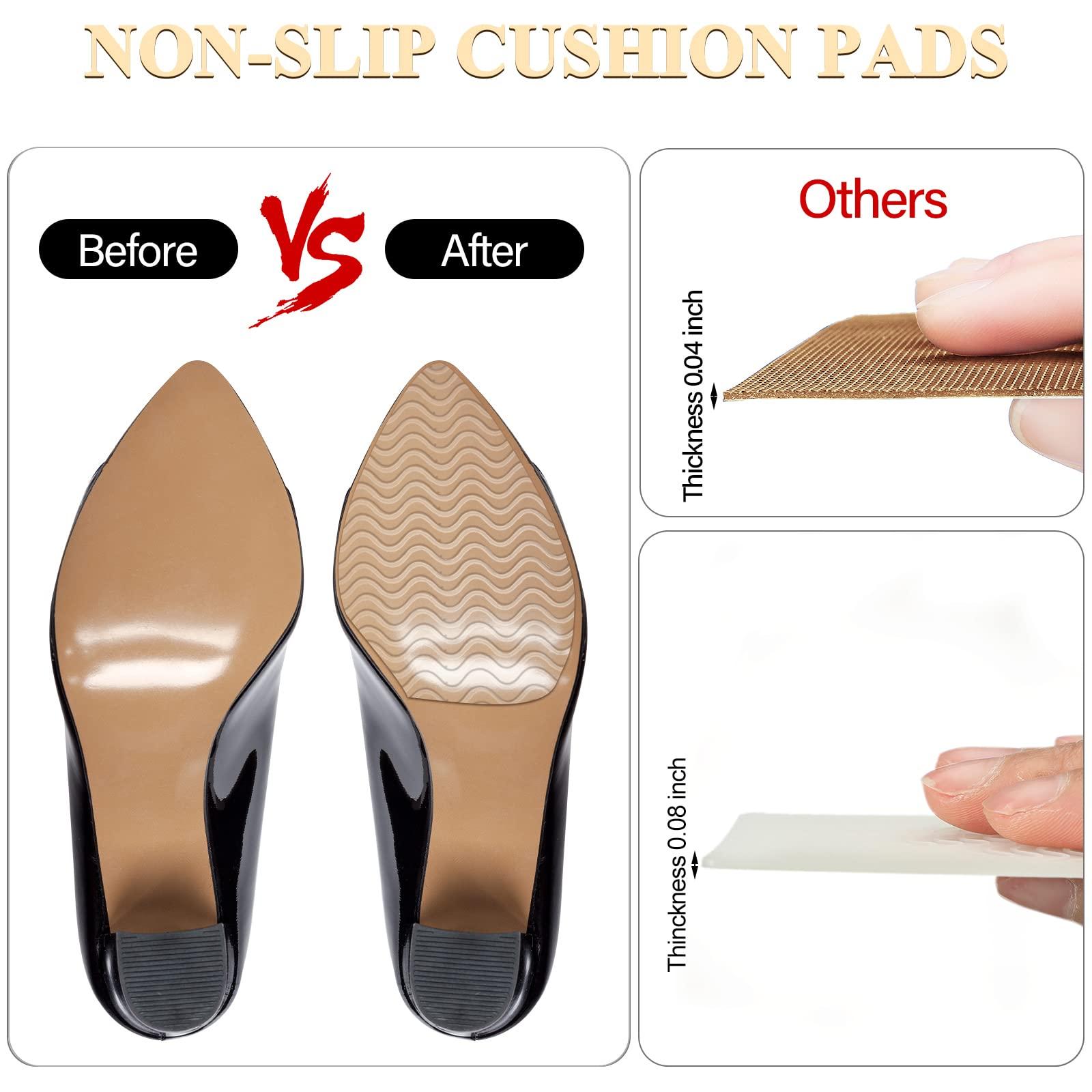 Eurzom 8 Pcs Shoe Grips on Bottom of Shoes No Slip Bottom Pad Self Adhesive Sole Protector Anti Slip Grips for Heel No Skid Pads for Sneakers Slippers(5.9 x 3.2 Inch,White)