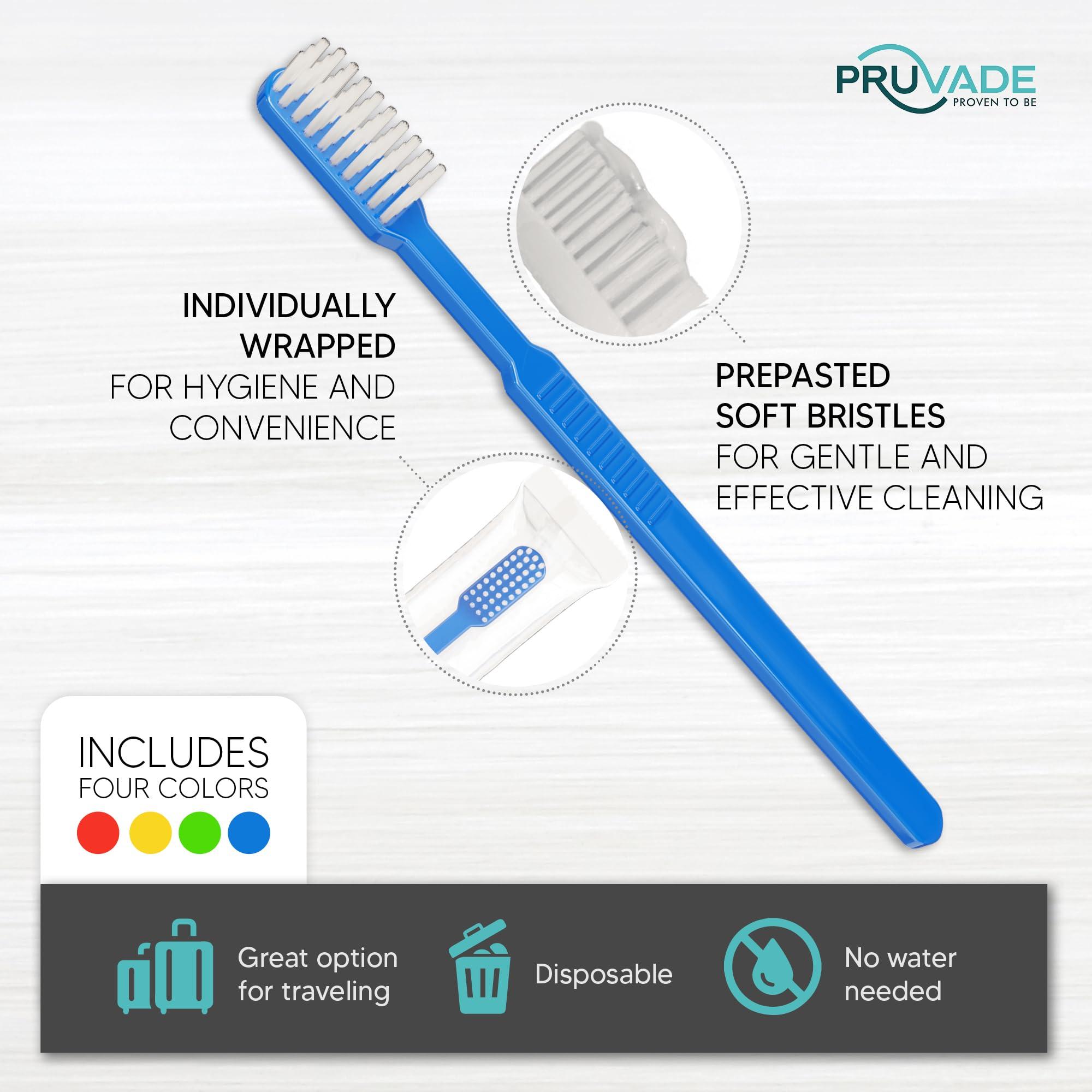 Pruvade Pruvade 150 Pack Disposable Toothbrushes with Toothpaste, Built in | Prepasted Toothbrushes Individually Wrapped | Single Use Waterless Tooth Brush Soft Bristles for Airbnb, Hotel, Camping, Travel
