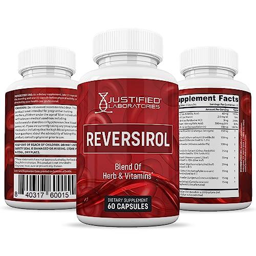 Justified Laboratories Reversirol Advanced Formula 620MG Formula Supplement Pills 60 Capsules