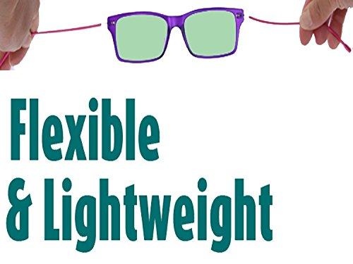 COLOR VIPER ColorViper Flexible Memory Frame reader Unisex lightweight Reading Glasses (Square shiny light purple, 2.50)