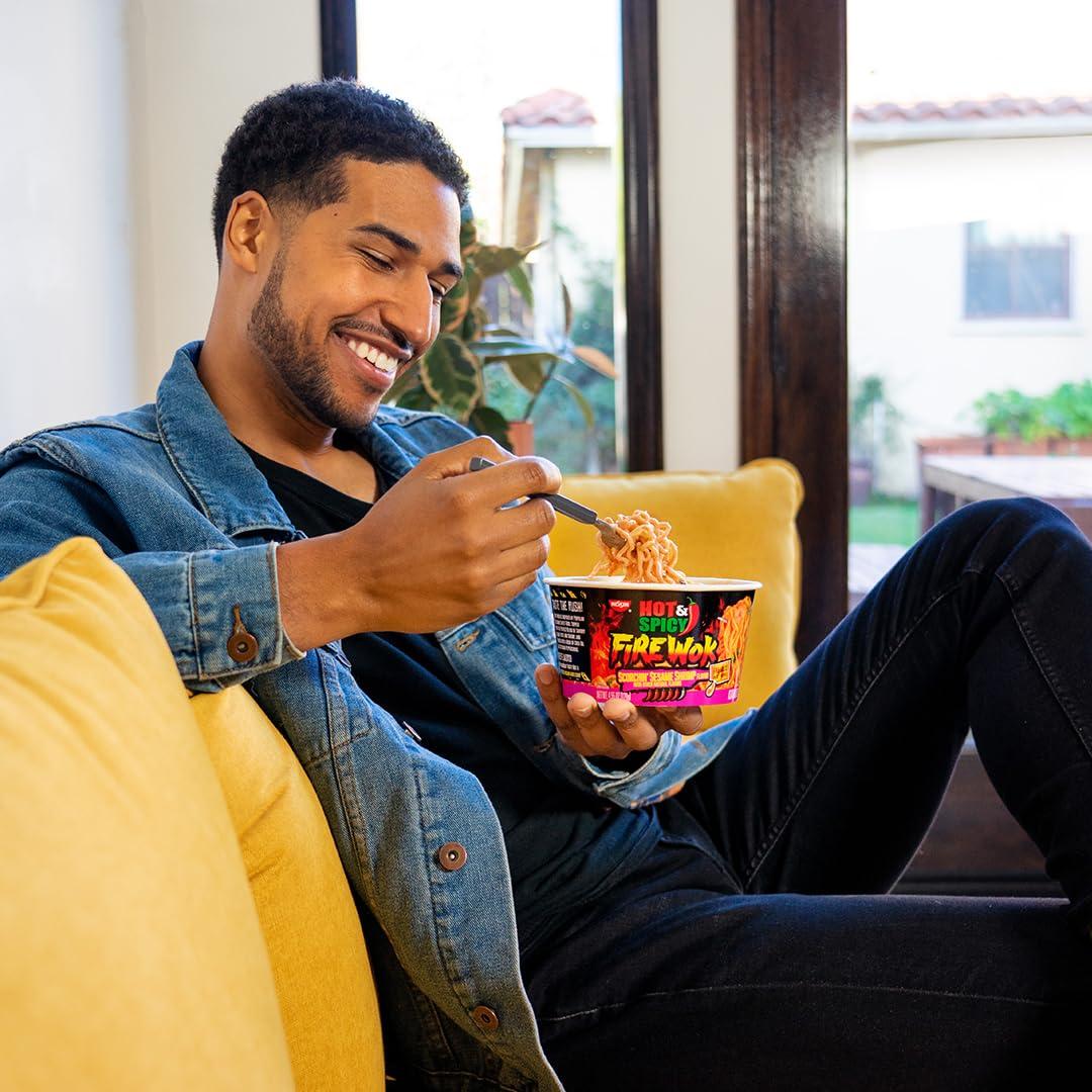 NISSIN Nissin Hot & Spicy Fire Wok, Volcanic Mongolian Beef, 4.37 Ounce (Pack of 6)