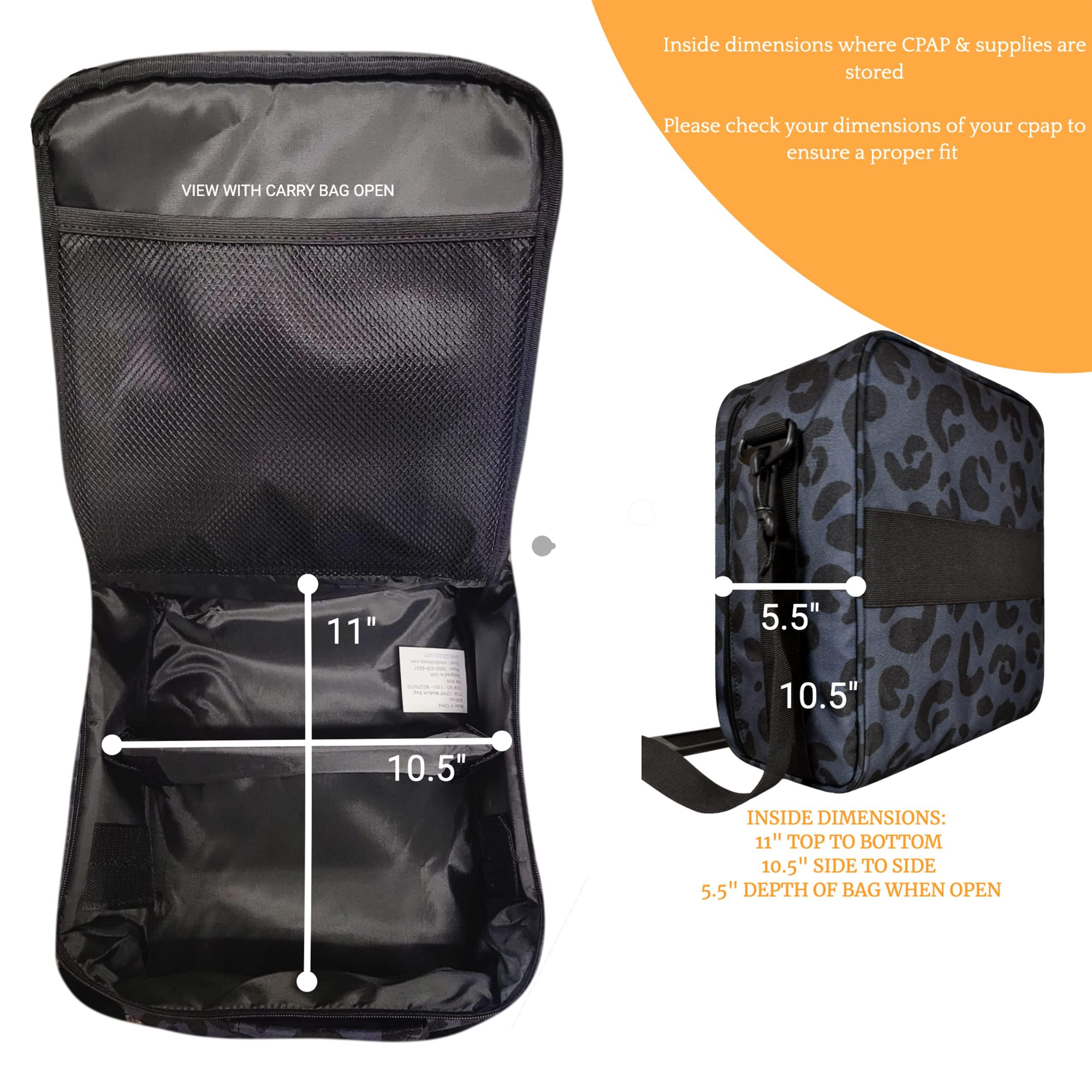 40Winkz 40Winkz USA CPAP Travel Bag, CPAP carry bag for various CPAPs compatible with, Airsense 10, Airsense 11, Dreamstation & more. Attaches to luggage & travel compliant (Black)