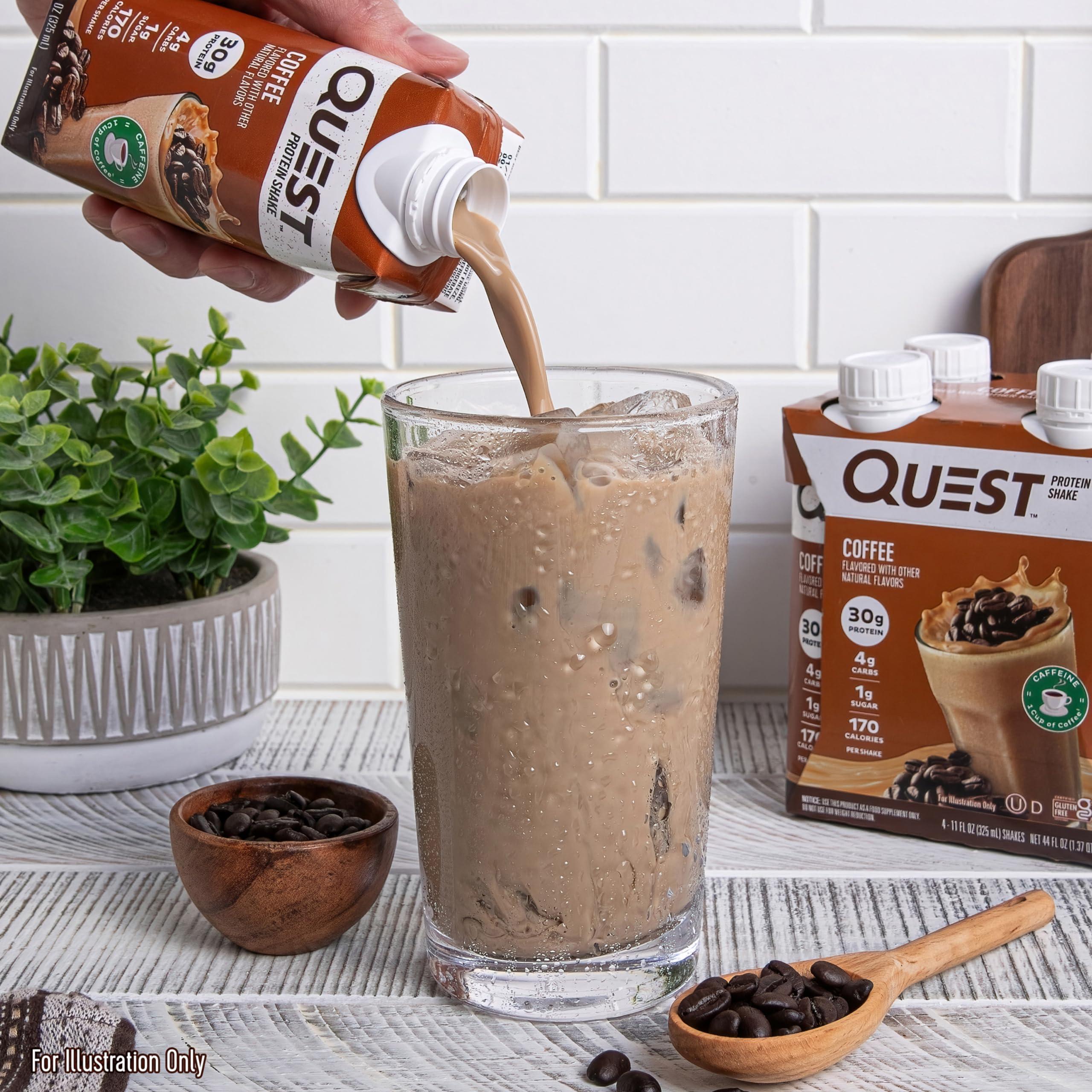 Quest Nutrition Quest Nutrition Ready to Drink Coffee Protein Shake, 30g Protein, 4g Carb, 1g Sugar, Gluten Free, Keto Friendly, 4 Count (Pack of 3)