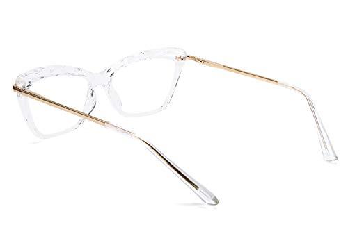 FEISEDY FEISEDY Crystal Cat Eye Reading Glasses Blue Light Blocking Reader Anti Eyestrain Glasses B2596 Clear 1.25x