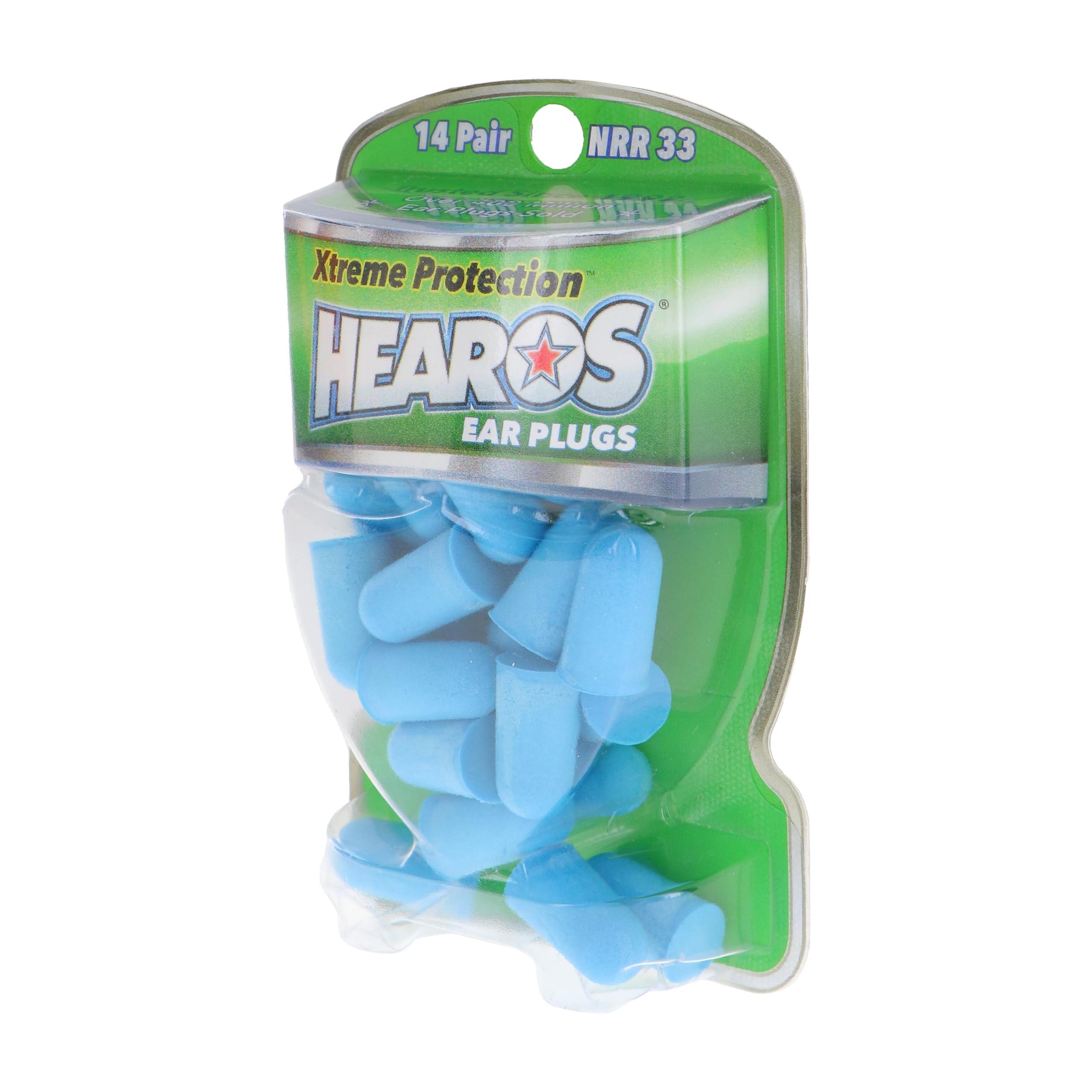 Hearos HEAROS Xtreme Protection Ear Plugs, NRR 33, 14 Pair, PU Foam, ANSI Certified, Blue (5826)