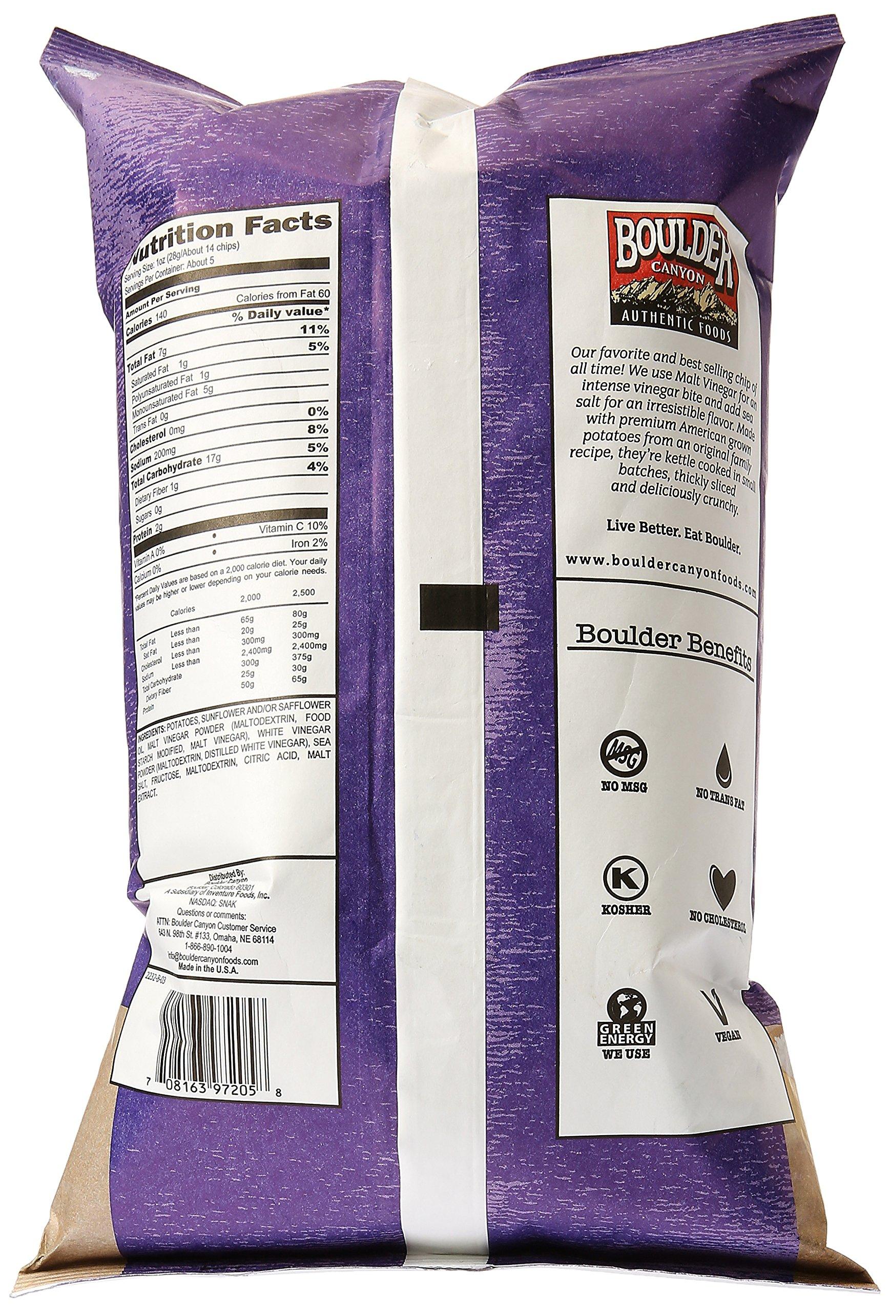 Boulder Canyon Boulder Canyon Kettle Cooked Potato Chips, Malt Vinegar and Sea Salt, 5 oz