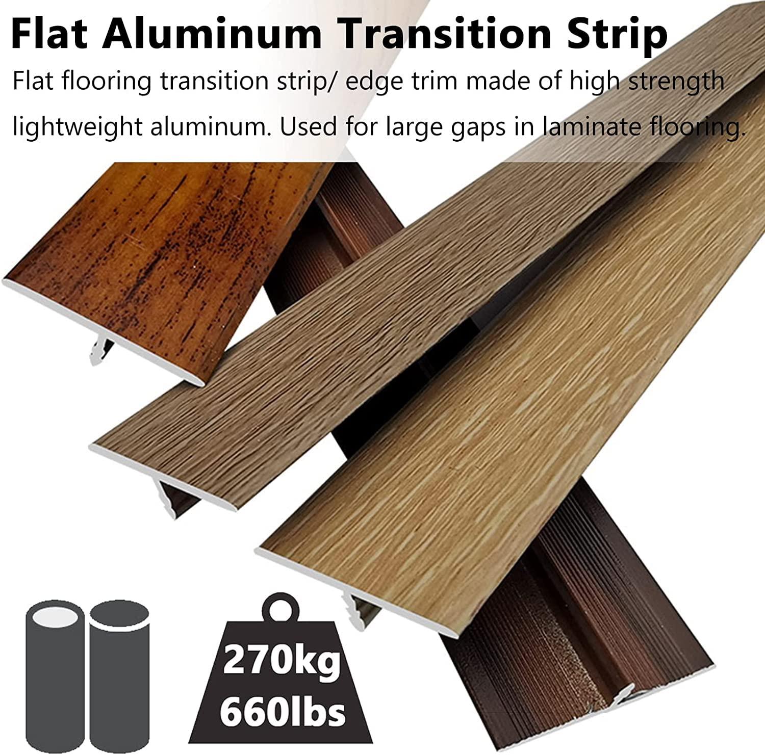 PWABAF T Molding Floor Transition Strip Laminate,Flat Carpet Trim/Aluminum Threshold Strips Self Adhesive,Wide 33mm Door Ramp with Wood Effect(Color:D,Size:Length 145cm(57in))