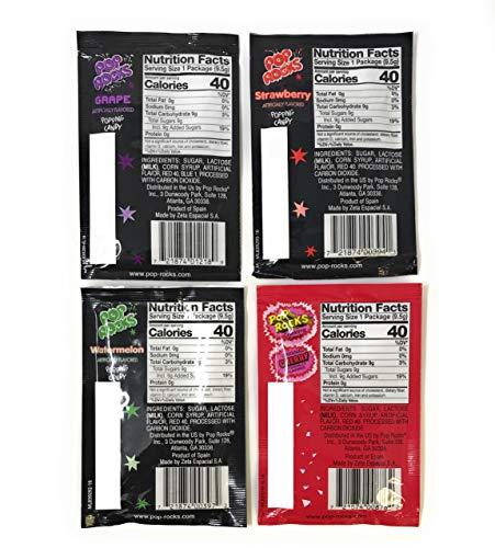 Medley Hills Farm Pop Rocks Candy Variety 20 Pack 4 Flavor Assortment Strawberry, Cherry, Watermelon, Grape