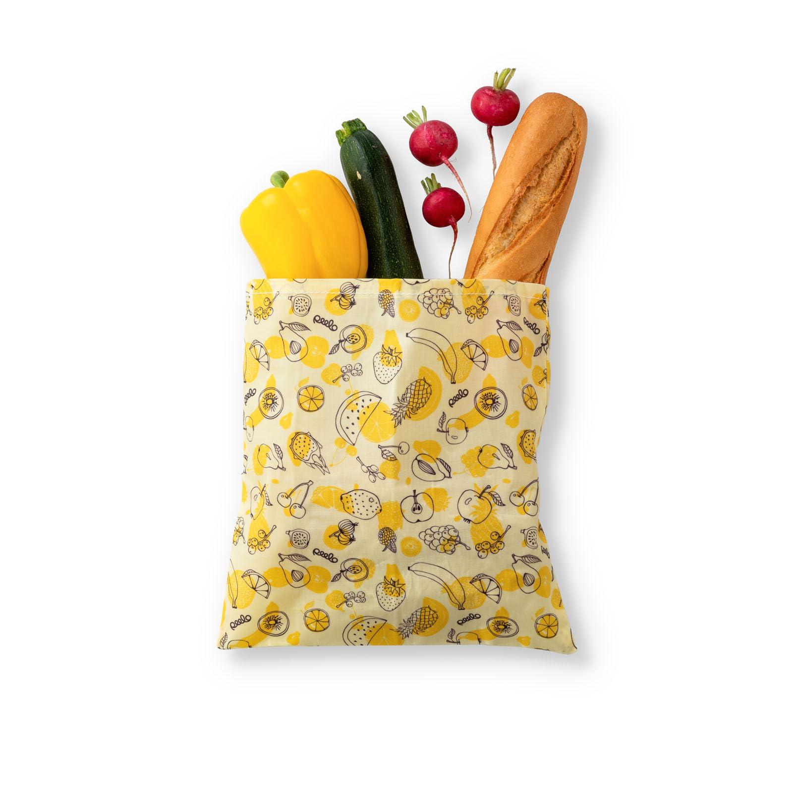 Peelo PEELO Beeswax Food Wrap Bag, Bee Wrap Sustainable Food Storage Wraps, Beeswax Bags Reusable, Beeswax Wraps for Food Reusable, Fruit Design, Medium
