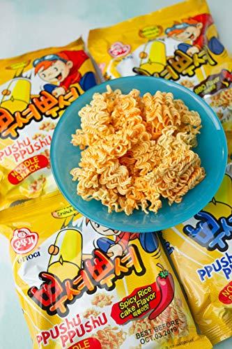 Ottogi [OTTOGI] PPUSHU PPUSHU NOODLE SNACK- Spicy Rice Cake Flavor (90g) - 24 Pack