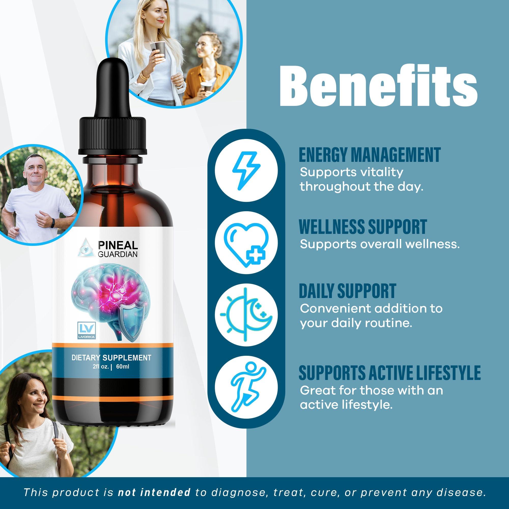 LIVORKA (3 Pack) Pineal Guardian Liquid Drops, Pineal Guardian Drops, Pineal Guardian, Pineal Guardian Liquid, Pineal Guardian Memory, Pineal Guardian Drops Advanced Formula 3 Bottles for 90 Days
