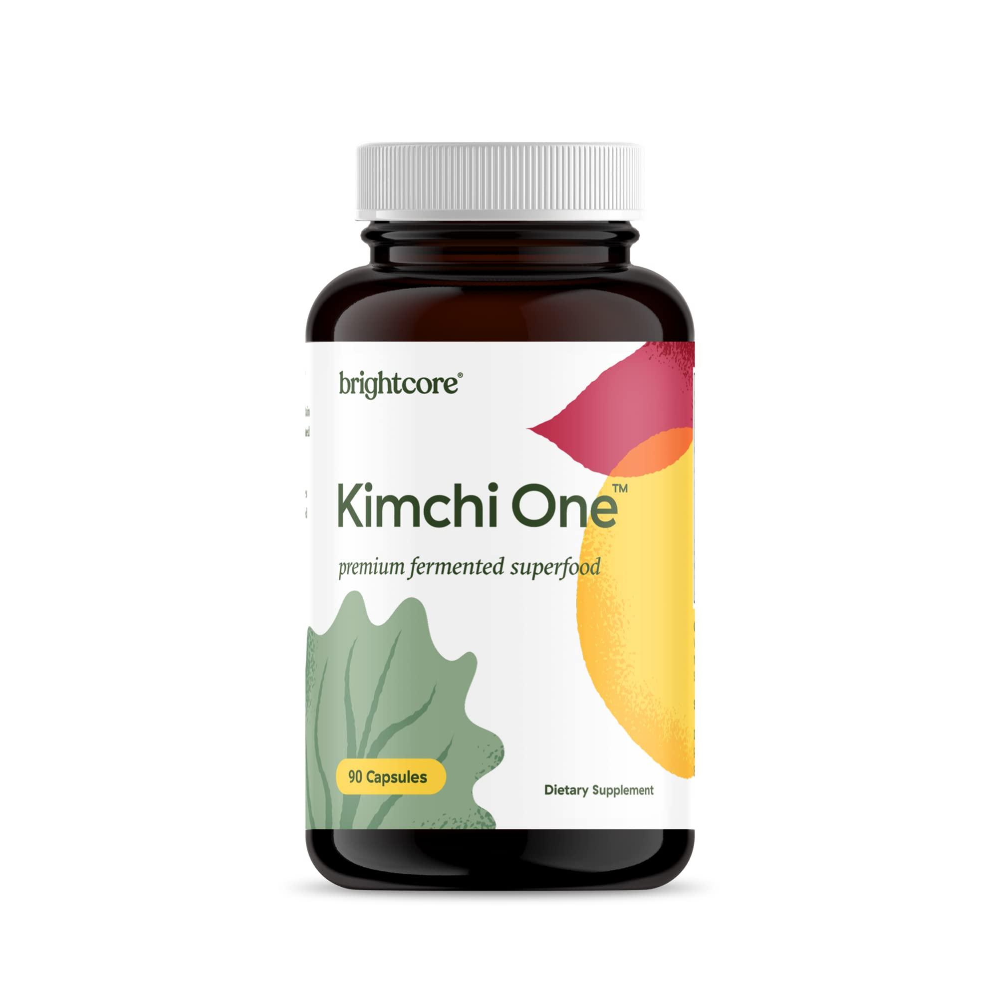 Brightcore Brightcore Nutrition - Kimchi One, Kimchi Powder Capsules, Probiotics, Enzymes, & Antioxidant Supplement, Premium Gut Health Superfood for Overall Well Being, Gluten-Free, 90 Vegan Capsules