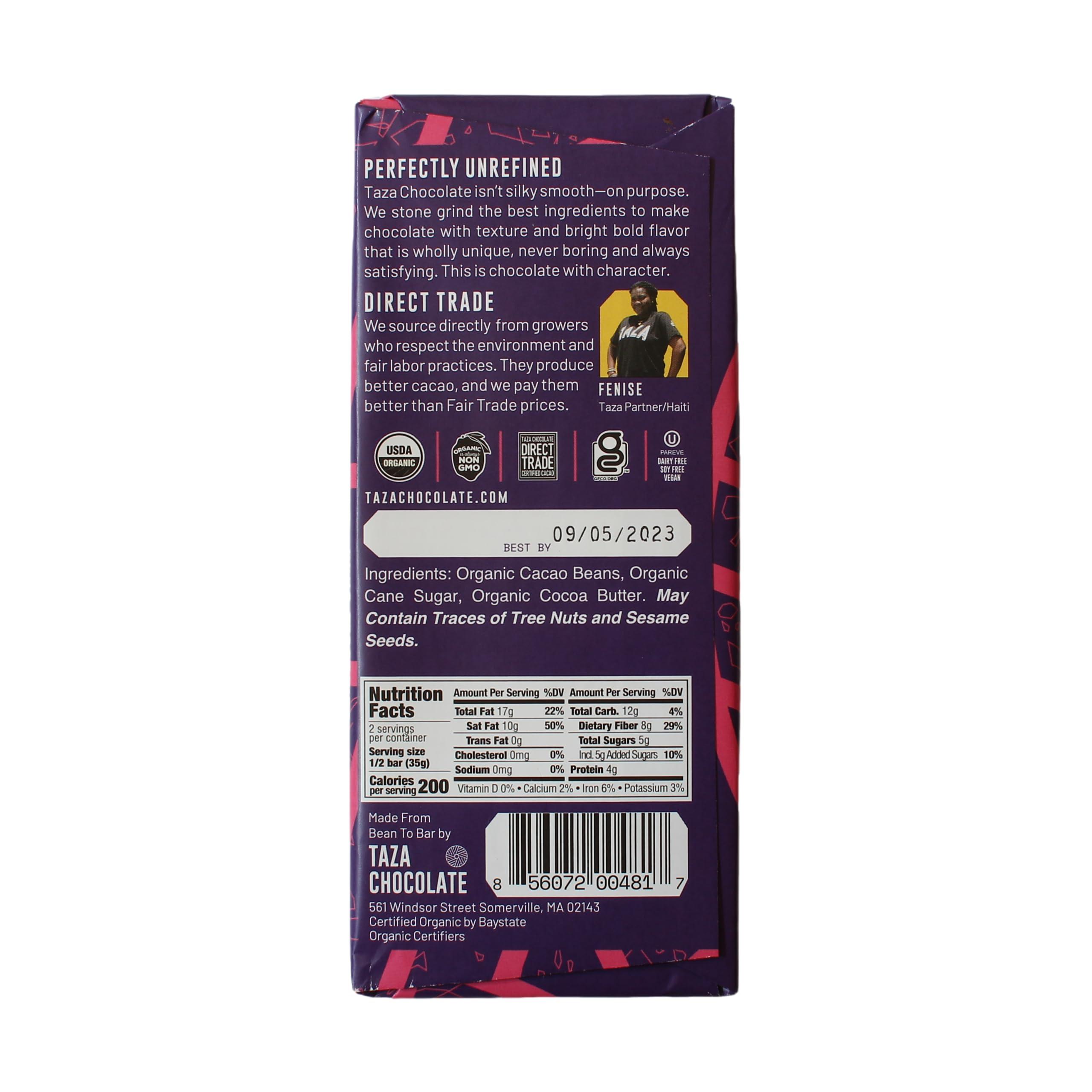 Taza Chocolate Taza Chocolate Organic Seriously Good Dark Chocolate Bar Variety Pack Bundle, 2.5 oz (4 count), Vegan