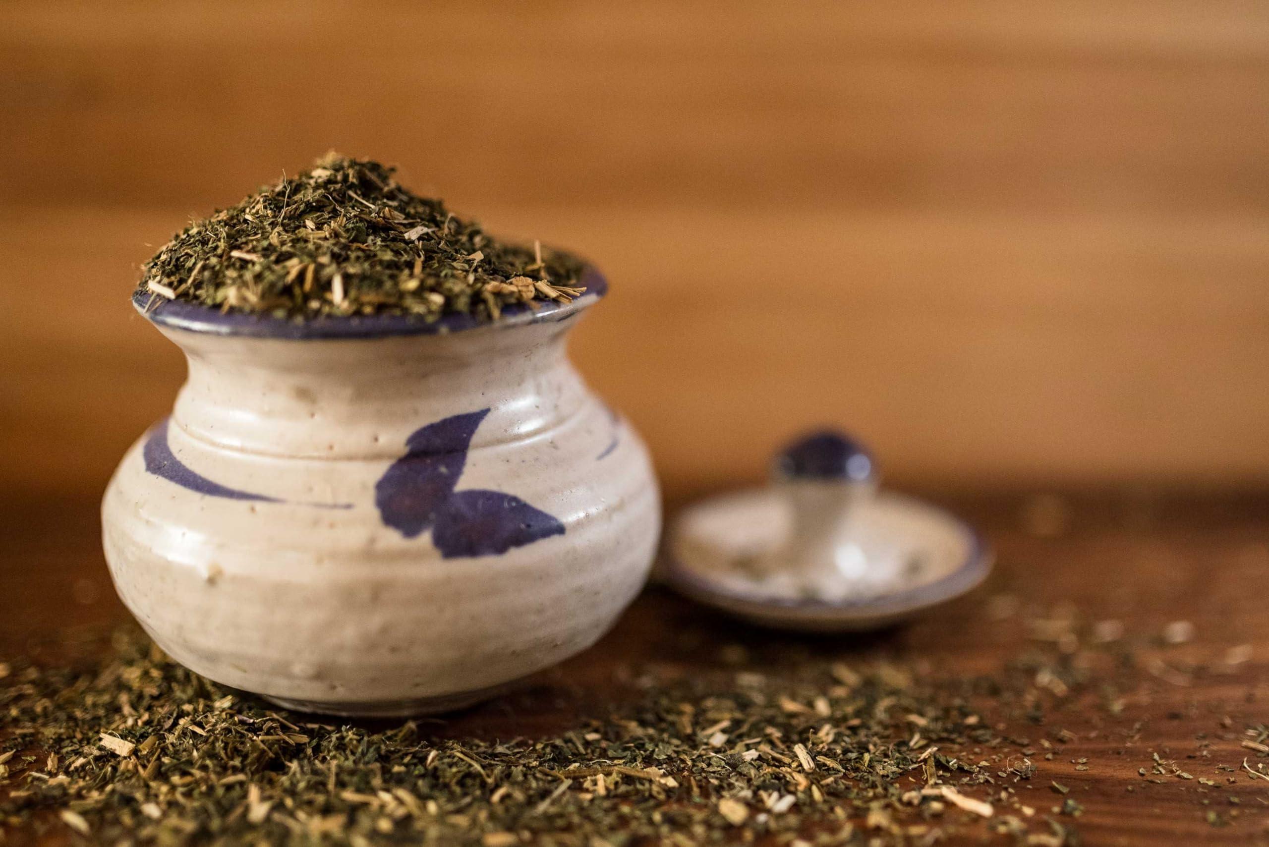 The Elegant Elephant The Elegant Elephant Nettle Leaf Tea Loose Leaf Tea Made from Pure Nettle Leaves Supports Respiratory & Balanced Blood Sugar Natural Herbal Tea, Hot or Iced Resealable 4.4oz Pouch