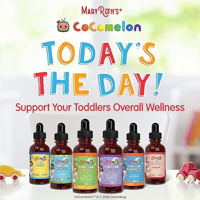 MaryRuth Organics MaryRuth Organics | CoComelon Kids Vitamin C Liquid Drops for Ages 4-13 Years | USDA Organic | Immune Support & Overall Health | USDA Organic | Vegan | Non-GMO | Gluten Free | 30 Servings
