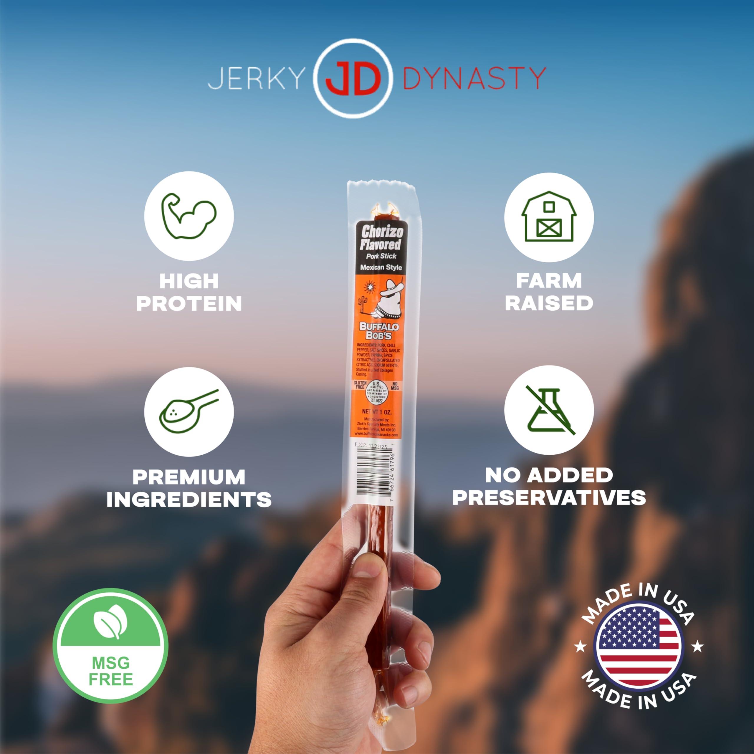 Jerky Dynasty Jerky Dynasty The Ultimate 27-Piece Exotic Jerky Gift Set - Buffalo Bob\'s Wild Game Jerky Variety Pack - Exclusive Flavors, Hefty Discount, Great for Stocking Stuffer & Protein Snack - Farm-Raised