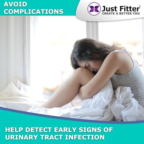 Just Fitter UTI Urine Test Strips. Urinary Tract Infection Strip. Simple, Fast and Accurate Results. Urinalysis Home Testing Stick Kit for Nitrite and Leukocytes.