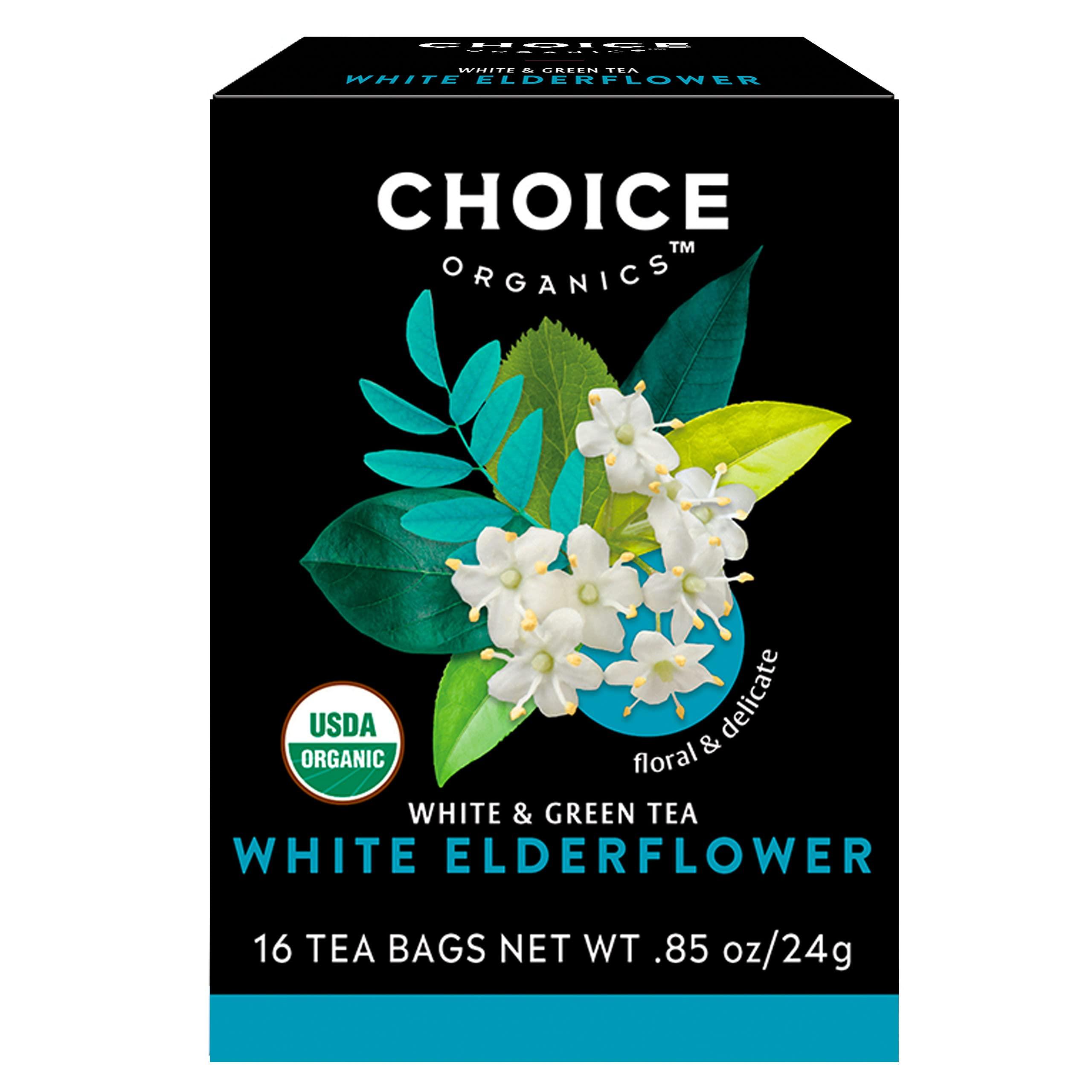 Choice Organics Choice Organics - Organic White Elderflower Tea (1 Pack) - Organic White & Green Tea - 16 Tea Bags
