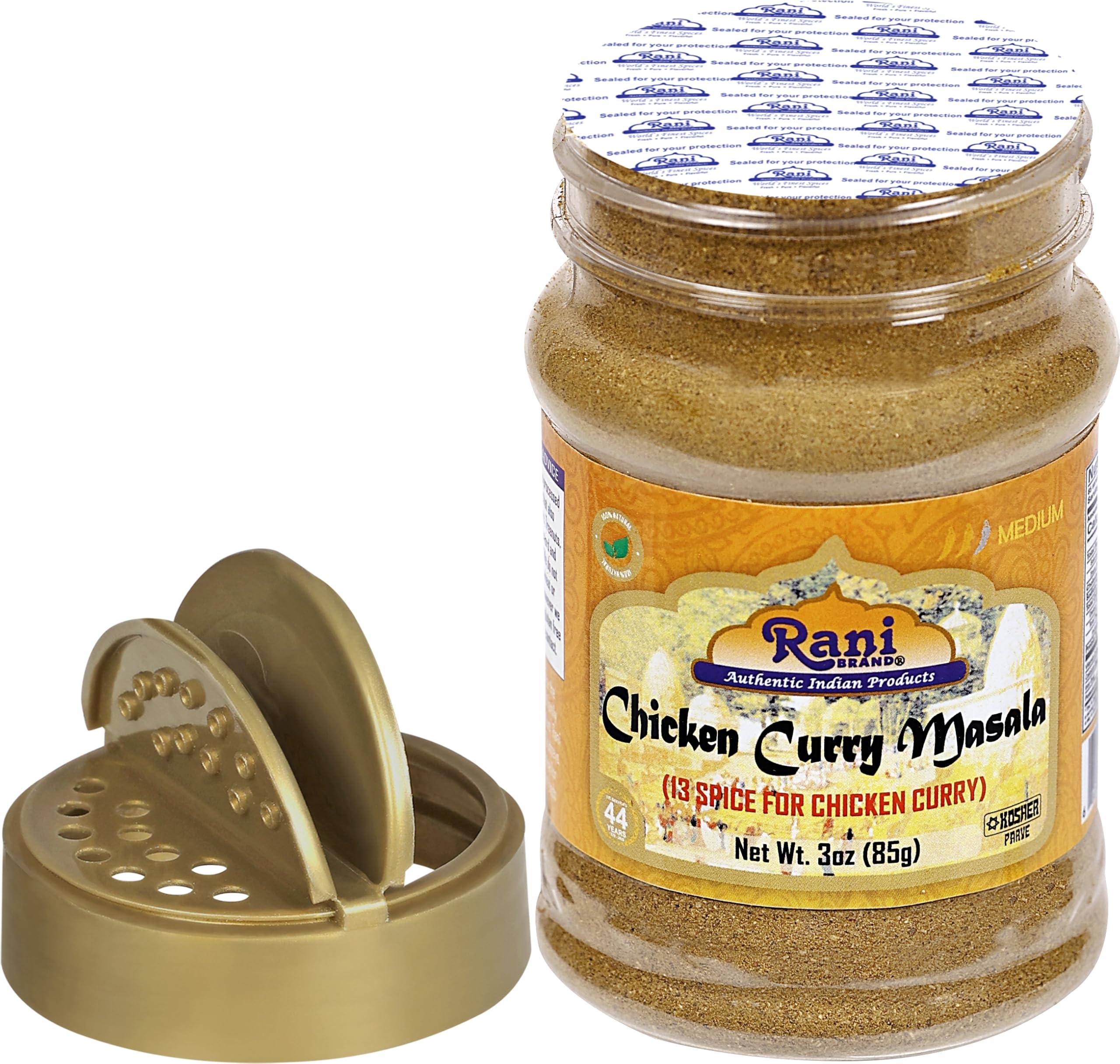 Rani Brand Authentic Indian Products Rani Chicken Curry Masala Indian 13-Spice Blend 3oz (85g) PET Jar ~ All Natural | Vegan | No Colors | Gluten Friendly | NON-GMO | Kosher | Indian Origin