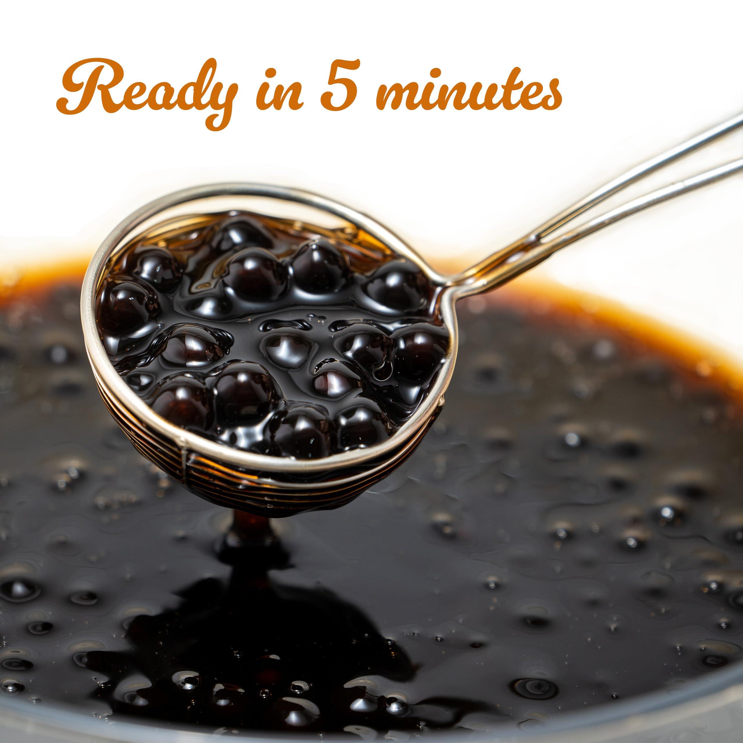 E-FA BRAND E8 E-FA BRAND Boba Black Tapioca Pearl, Fresh Boba Bubble Tea, Ready to Cook in 5 Minutes or Microwave in 3 Minutes, 2.2 LB (Pack of 2)