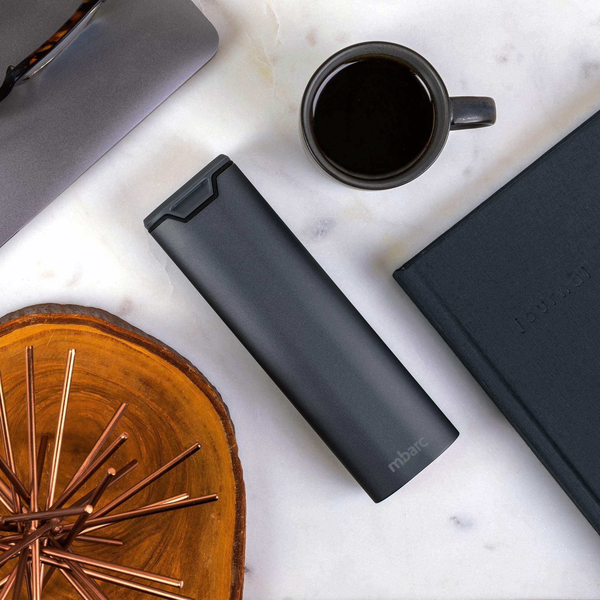 HIGHERHUMAN HigherHuman 7 Day Weekly Pill Organizer 2.0 by mbarc - Premium Stylish Aluminum and Wood Large Capacity Pill Box for Supplements, Pills, Vitamins and Medication. (Steel Grey)