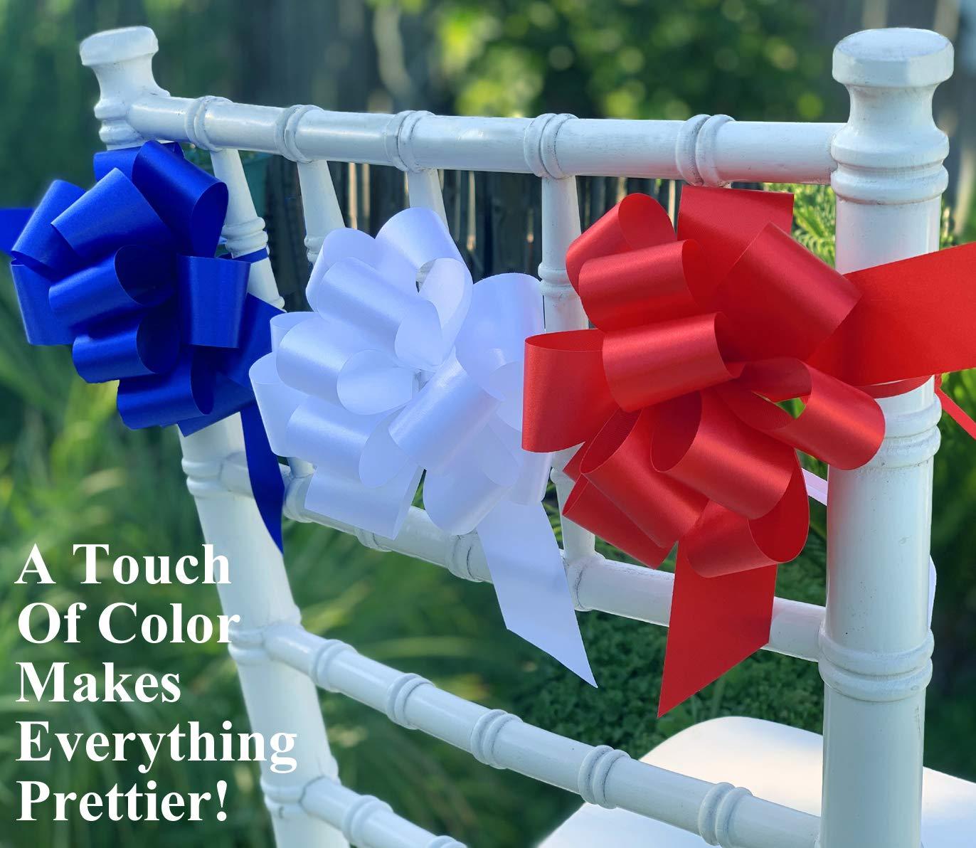 GiftWrap Etc. White Christmas Gift Pull Bows - 5\" Wide, Set of 10, Wedding Decor, 4th of July, Gift Bows, Wreath, Presents, Birthday, Fundraiser, Reception, Valentine\'s Day, President\'s Day, Memorial Day