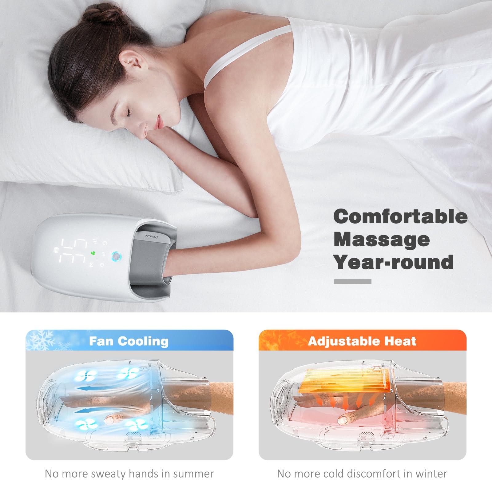 KNQZE KNQZE Foot Massager Machine with Heat, Shiatsu Deep Kneading Foot Massager with Remote, Compression, Hand Massager with Heat and Compression & Kneading Massage for Arthritis Carpal Tunnel Pain Relief