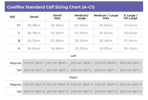 Sigvaris Sigvaris CoolFlex No Foot Below Knee Inelastic Compression Garment Right Tall Black Medium/Large Max Tall 2103 NF BMT R