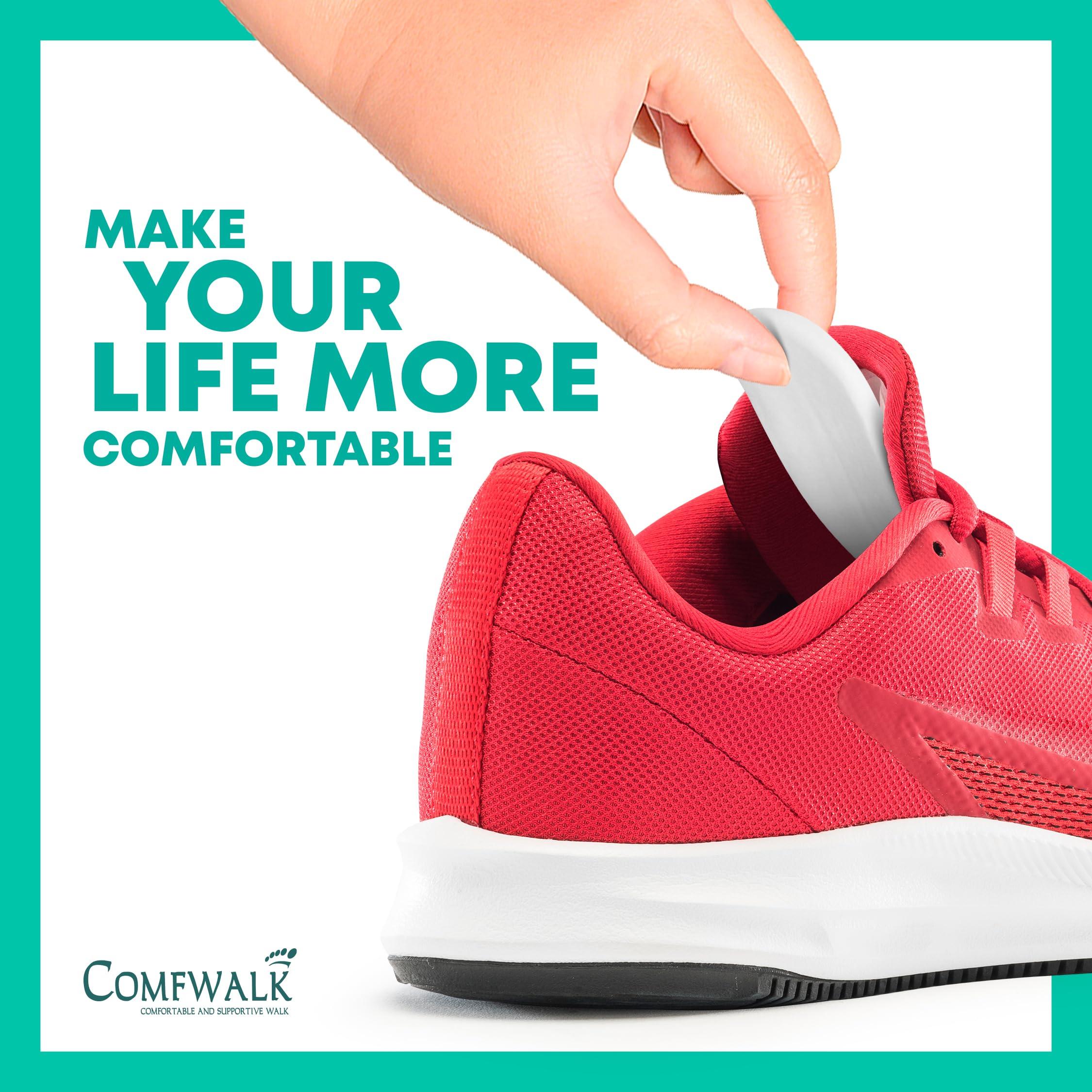 Comfwalk COMFWALK Felt Tongue Pads for Shoes - Soft Self-Adhesive Shoe Inserts (3 Pairs, White)