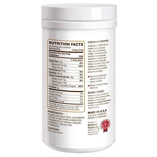 CAcafe CAcafe Coconut Coffee, Coconut Infused Colombian Coffee, Creamy Drink Mix, Make Iced or Hot, Packed with Antioxidants, Natural Energy, and Stress Relief 19.05oz