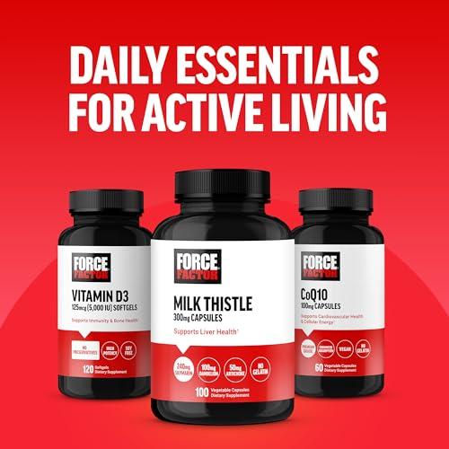 Force Factor FORCE FACTOR Beta Alanine Capsules, Beta-Alanine Endurance Supplement to Boost Performance & Reduce Fatigue, Clinical Dose, Premium Quality, Vegan, Non-GMO, 120 Capsules