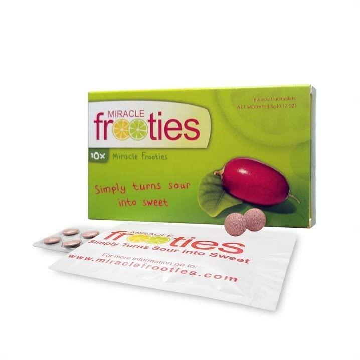 Miracle Frooties Miracle Frooties Miracle Berry Fruit Tablets, Sour to Sweet Flavor Change, Taste Shift Magic Miraculin, Sugar Free Cut Sugar Intake 100% Natural Grown, 10 Count Green Box