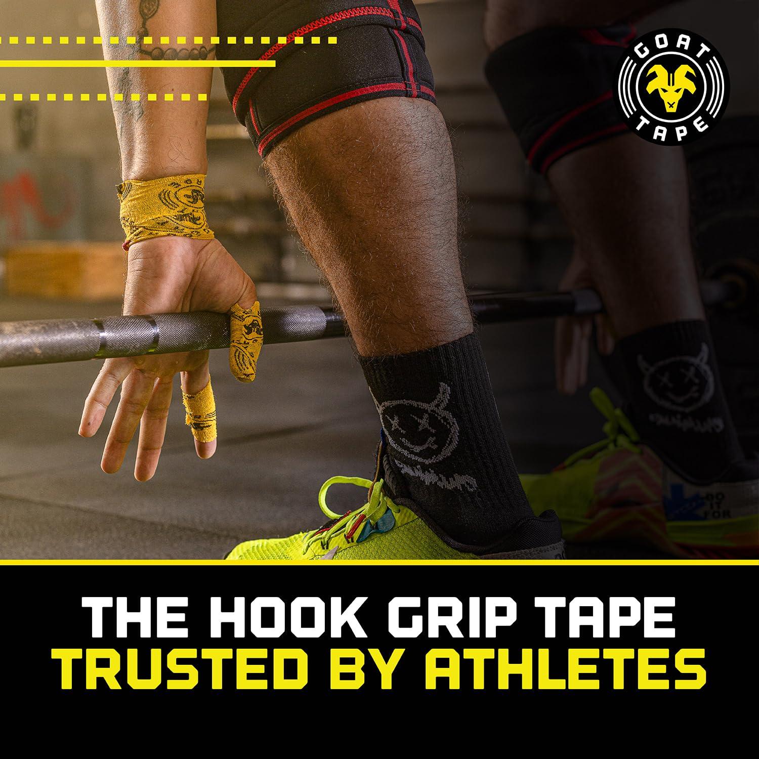 Goat Tape Goat Tape Super Stretchy Thumb Tape - Weightlifting Hook Grip Tape & WOD Tape for Cross Training, Gym Workout Tape, Athletic Finger Wrap - Flexes with Every Move - 15 Feet per Roll (Black 6-Pack)