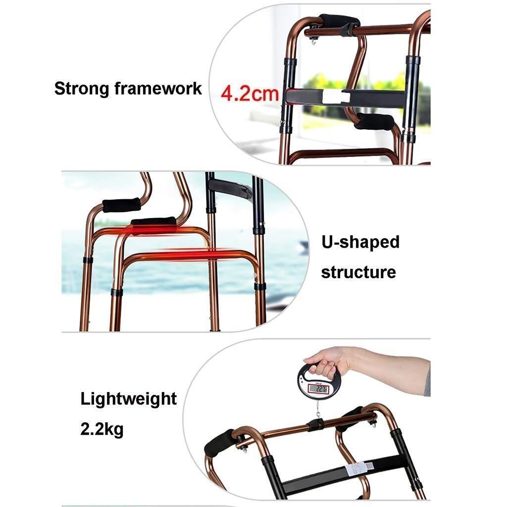 HXRLSIPO Walker Aluminum Foldable Walking Mobility Aid Rollator 2 in 1 Walker with Seat for Elderly