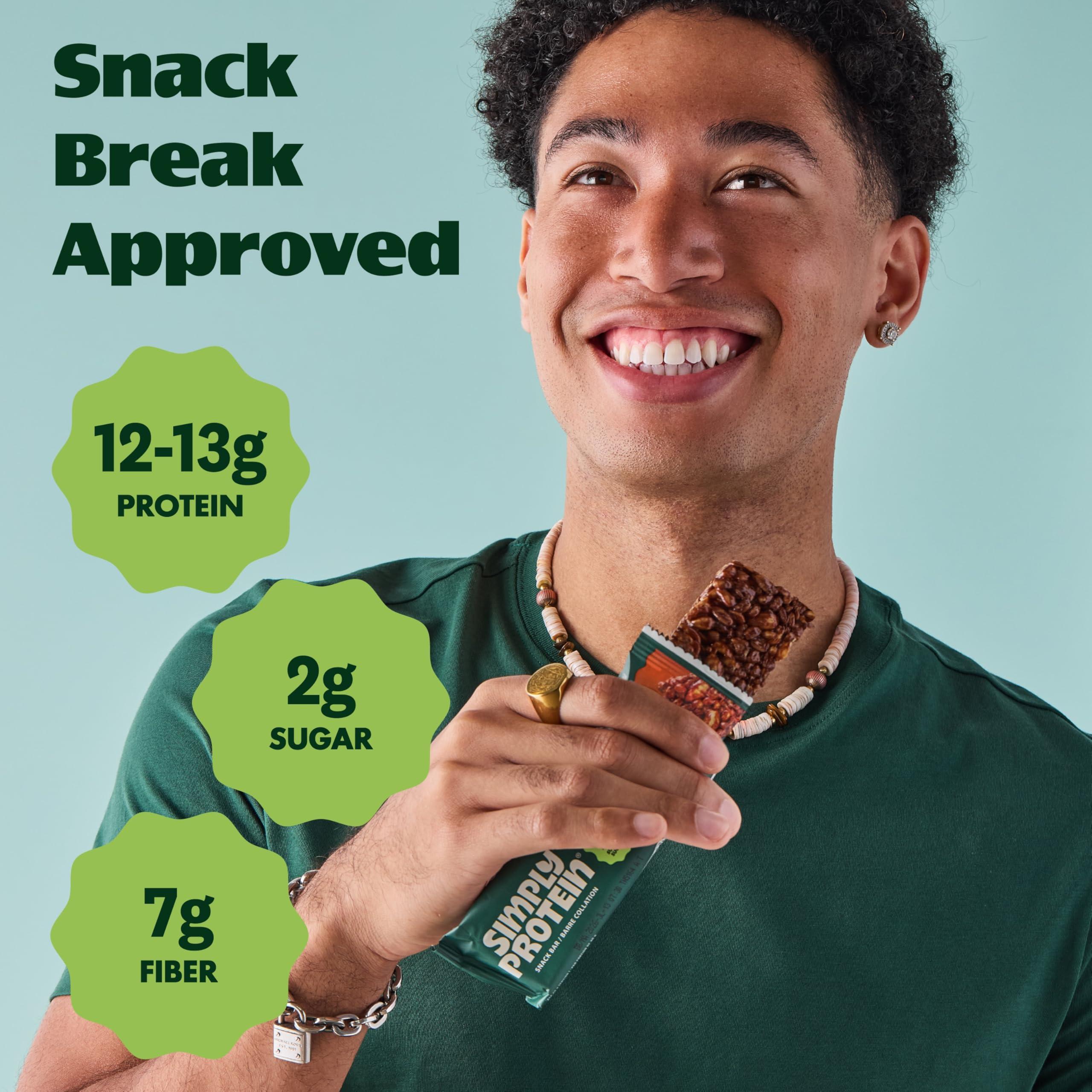 Simply Protein Simply Protein - Lemon Coconut Crispy Bars - Plant Based Protein Bars - Low Carb, Low Sugar, High Fiber - 12g Protein, 2g Sugar, 7g Fiber - Vegan, Gluten Free, Non GMO, Kosher - 24 Bars